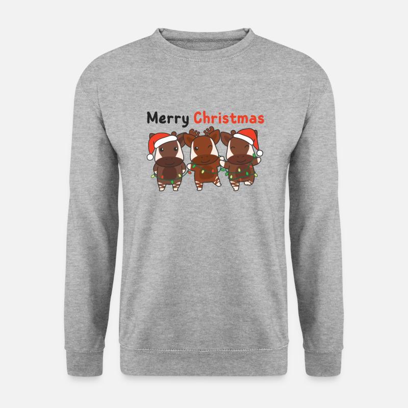 Okapi Noël Hiver Animaux Okapi - Sweat-shirt Unisexe - gris chiné