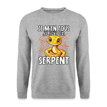 Je m'en fous je suis un serpent - sweet snake - Unisex Sweatshirt - salt & pepper - Front - Alina (178cm) & Michal (187cm)
