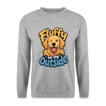 Golden Retriever - Unisex Pullover - Weißgrau meliert - Vorne - Alina (178cm) & Michal (187cm)