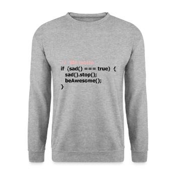 Conception de la cybersécurité pour les pirates informatiques et la cybersécurité - Sweat-shirt Unisexe - gris chiné - Devant - Alina (178cm) & Michal (187cm)