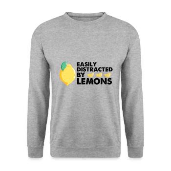 Zitronen Design Limonaden Stand Boss Lemon Verkauf - Unisex Pullover - Weißgrau meliert - Vorne - Alina (178cm) & Michal (187cm)