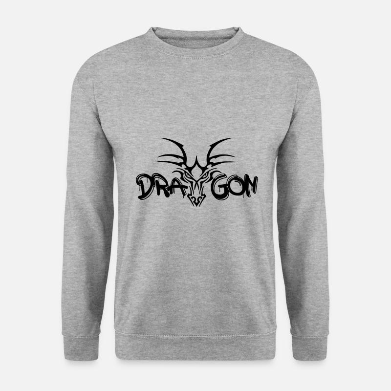 Drachen - Unisex Pullover - Weißgrau meliert