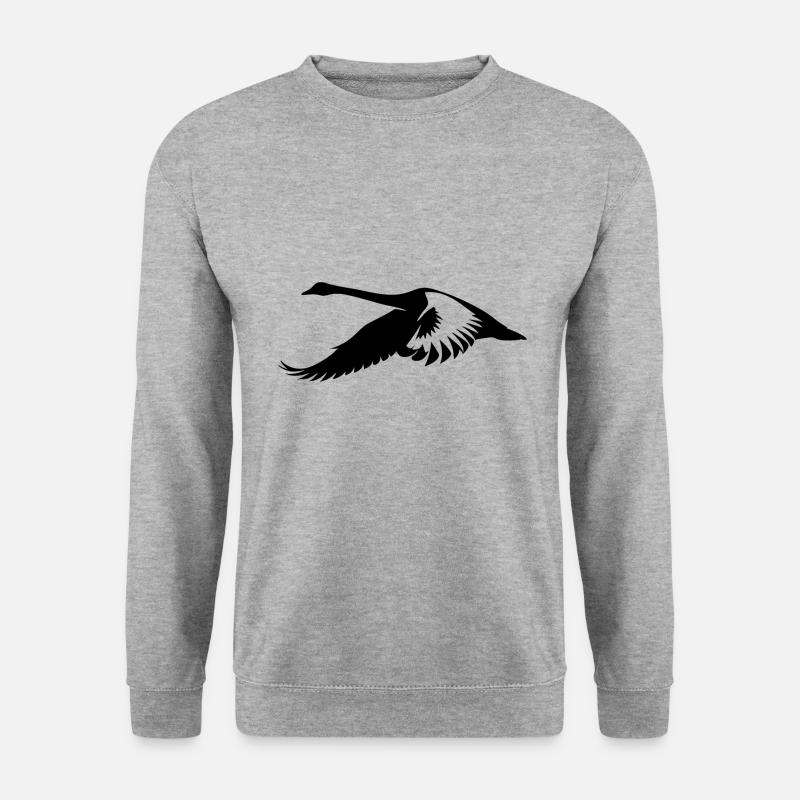 Fliegender Schwan - Unisex Pullover - Weißgrau meliert