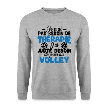 J'ai juste besoin de jouer au volley - Sweat-shirt Unisexe - gris chiné - Devant - Alina (178cm) & Michal (187cm)
