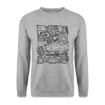 Turquie Doodles Istanbul Antalya Ankara Kebab - Sweat-shirt Unisexe - gris chiné - Devant - Alina (178cm) & Michal (187cm)