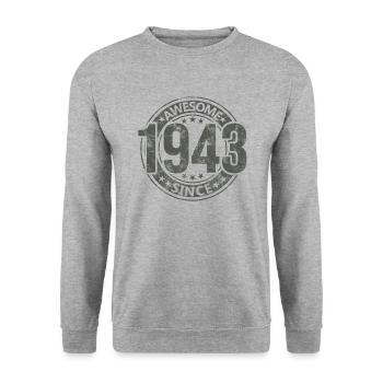 Awesome Since Vintage 1943 Retro Birthday - Unisex Sweatshirt - salt & pepper - Front - Alina (178cm) & Michal (187cm)