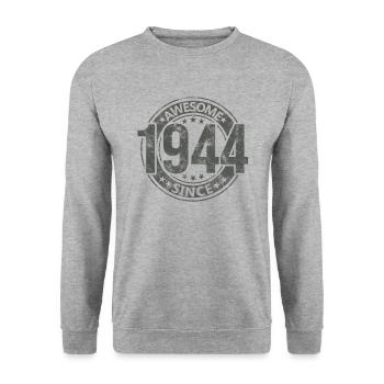 Awesome Since Vintage 1944 Retro Birthday - Unisex Sweatshirt - salt & pepper - Front - Alina (178cm) & Michal (187cm)