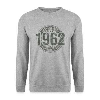 Awesome Since Jahrgang 1962 Retro Geburtstag - Unisex Pullover - Weißgrau meliert - Vorne - Alina (178cm) & Michal (187cm)