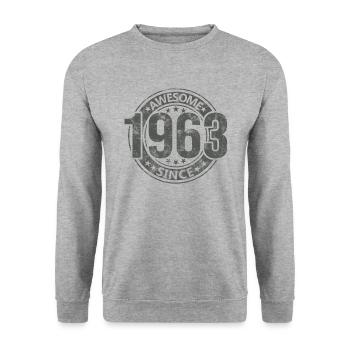 Awesome Since Vintage 1963 Retro Birthday - Unisex Sweatshirt - salt & pepper - Front - Alina (178cm) & Michal (187cm)