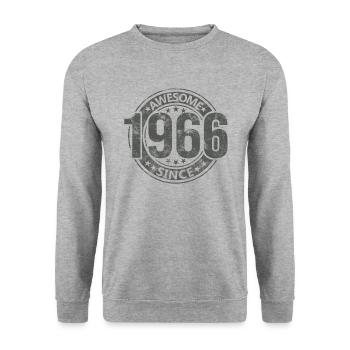 Awesome Since Vintage 1966 Retro Birthday - Unisex Sweatshirt - salt & pepper - Front - Alina (178cm) & Michal (187cm)