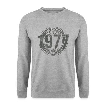Awesome Since Vintage 1977 Retro Birthday - Unisex Sweatshirt - salt & pepper - Front - Alina (178cm) & Michal (187cm)