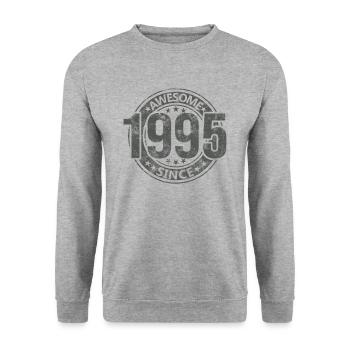 Awesome Since Vintage 1995 Retro Birthday - Unisex Sweatshirt - salt & pepper - Front - Alina (178cm) & Michal (187cm)