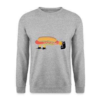 Hot Dog Bodybuilding Fitness Gym Gift - Unisex Sweatshirt - salt & pepper - Front - Alina (178cm) & Michal (187cm)