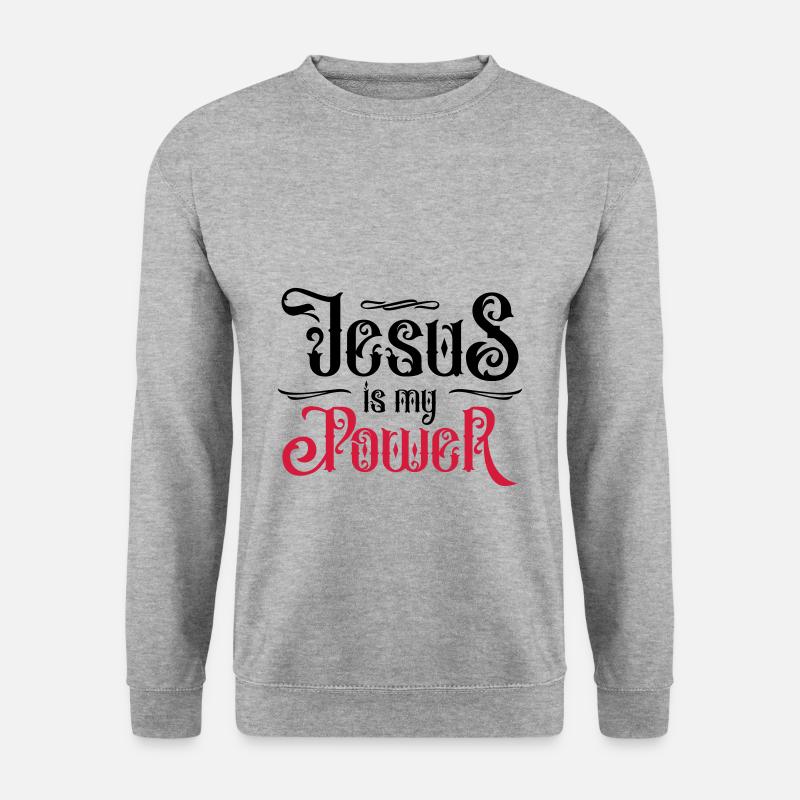 jesus christus power glaube - Unisex Pullover - Weißgrau meliert