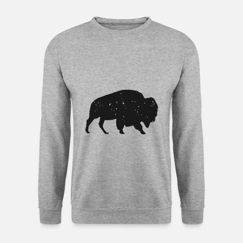 Bison - Unisex Pullover - Weißgrau meliert