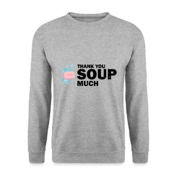 Conception de fabrication de savon pour les conceptions de fabricants de savon - Sweat-shirt Unisexe - gris chiné - Devant - Alina (178cm) & Michal (187cm)