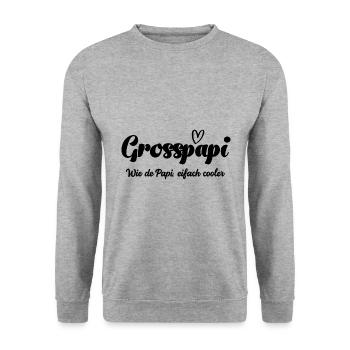 Grosspapi wie de Papi bescht Grosspapi Opa Schweiz - Unisex Pullover - Weißgrau meliert - Vorne - Alina (178cm) & Michal (187cm)