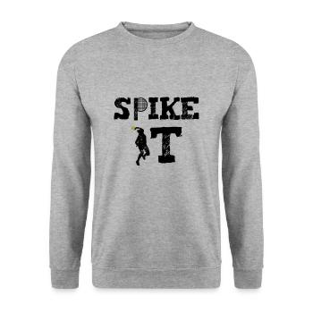 Conception de Spikeball - Sweat-shirt Unisexe - gris chiné - Devant - Alina (178cm) & Michal (187cm)