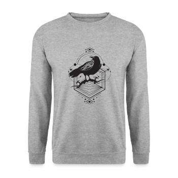 Raven spirit animal - Unisex Sweatshirt - salt & pepper - Front - Alina (178cm) & Michal (187cm)