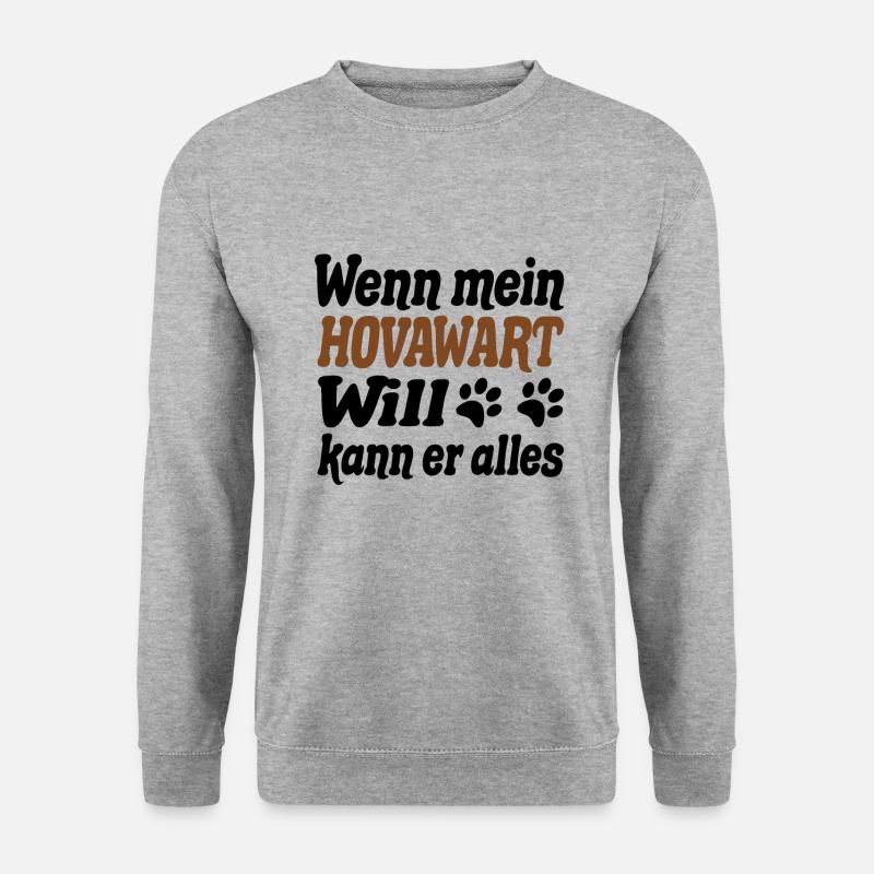 Hovawart Hund - Unisex Pullover - Weißgrau meliert