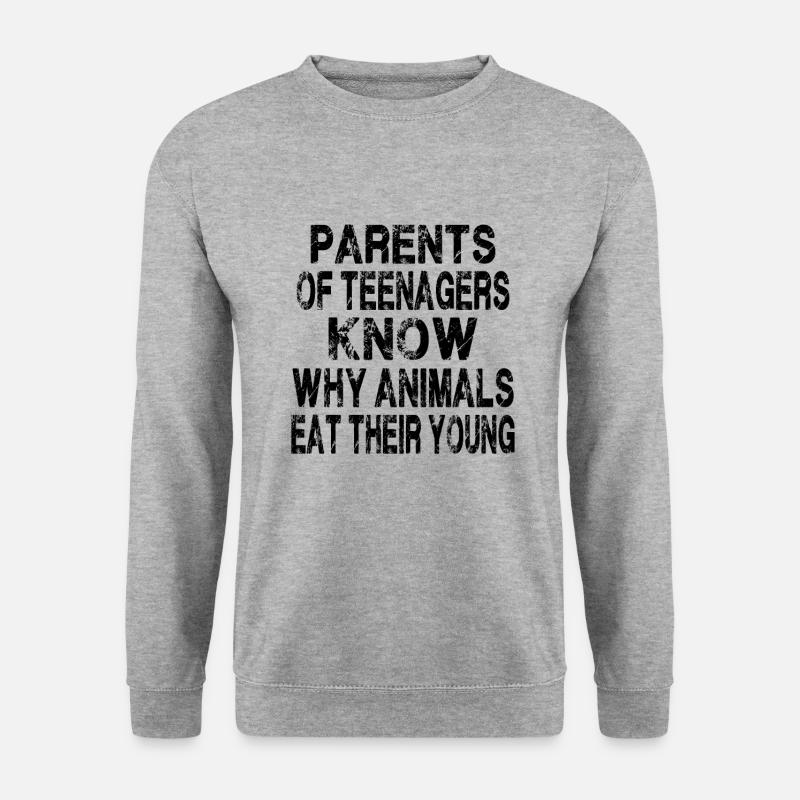 Teenager Eltern - Unisex Pullover - Weißgrau meliert