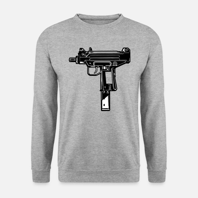 Uzi - Unisex Pullover - Weißgrau meliert