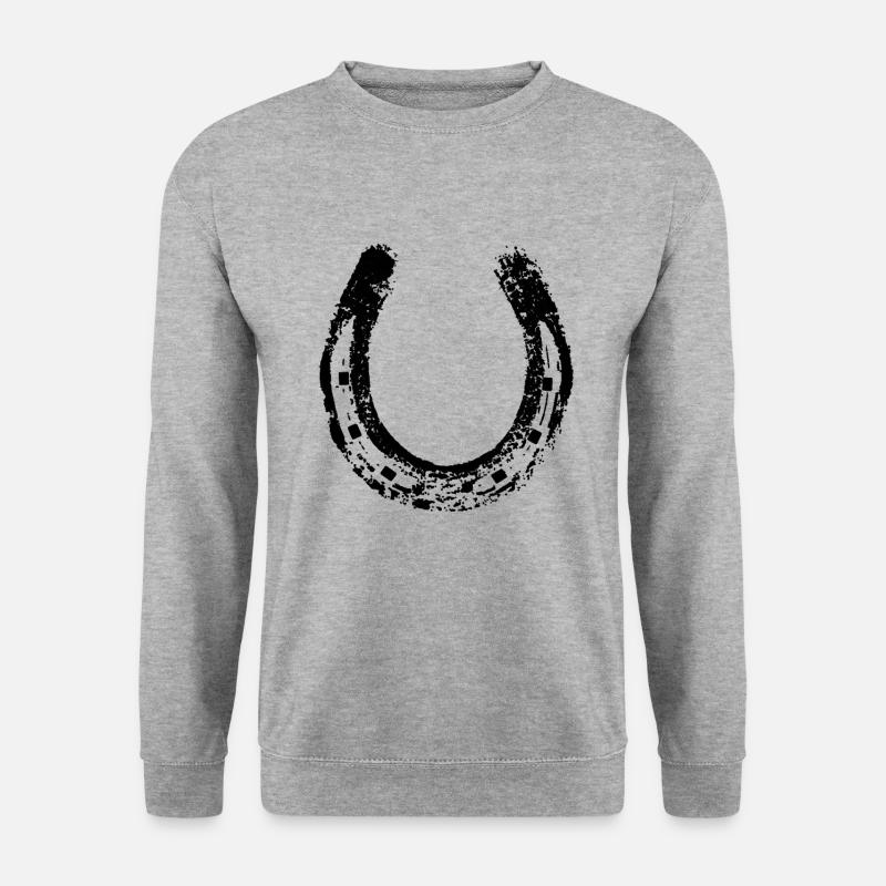 Hufeisen - Unisex Pullover - Weißgrau meliert