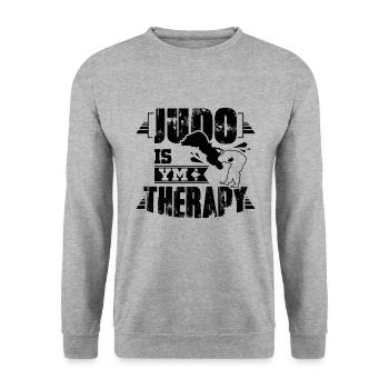 Judo therapy - Sweat-shirt Unisexe - gris chiné - Devant - Alina (178cm) & Michal (187cm)