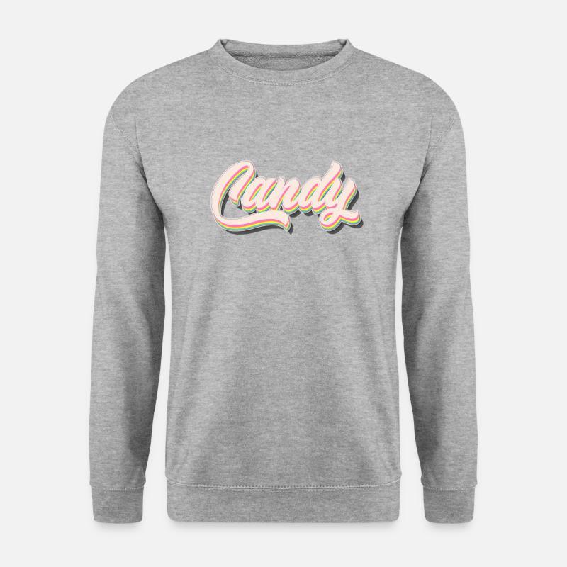 Candy Schriftzug Retro - Unisex Pullover - Weißgrau meliert