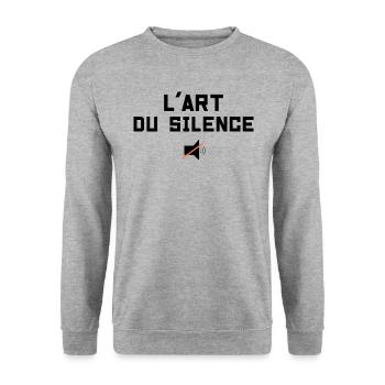 L'Art Du Silence - Sweat-shirt Unisexe - gris chiné - Devant - Alina (178cm) & Michal (187cm)