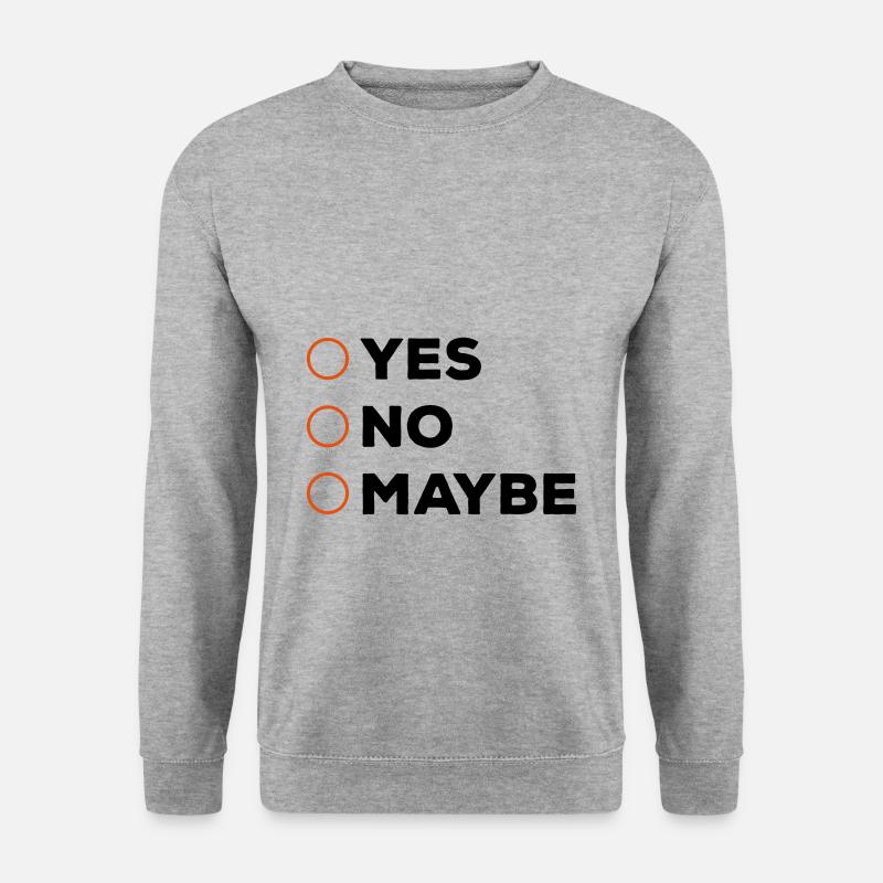 Ja nein ankreuzen - Unisex Pullover - Weißgrau meliert