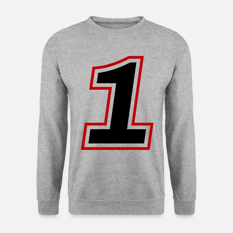 1 Zahl symbol - Unisex Pullover - Weißgrau meliert