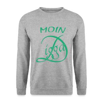 Moin Digga - Unisex Pullover - Weißgrau meliert - Vorne - Alina (178cm) & Michal (187cm)