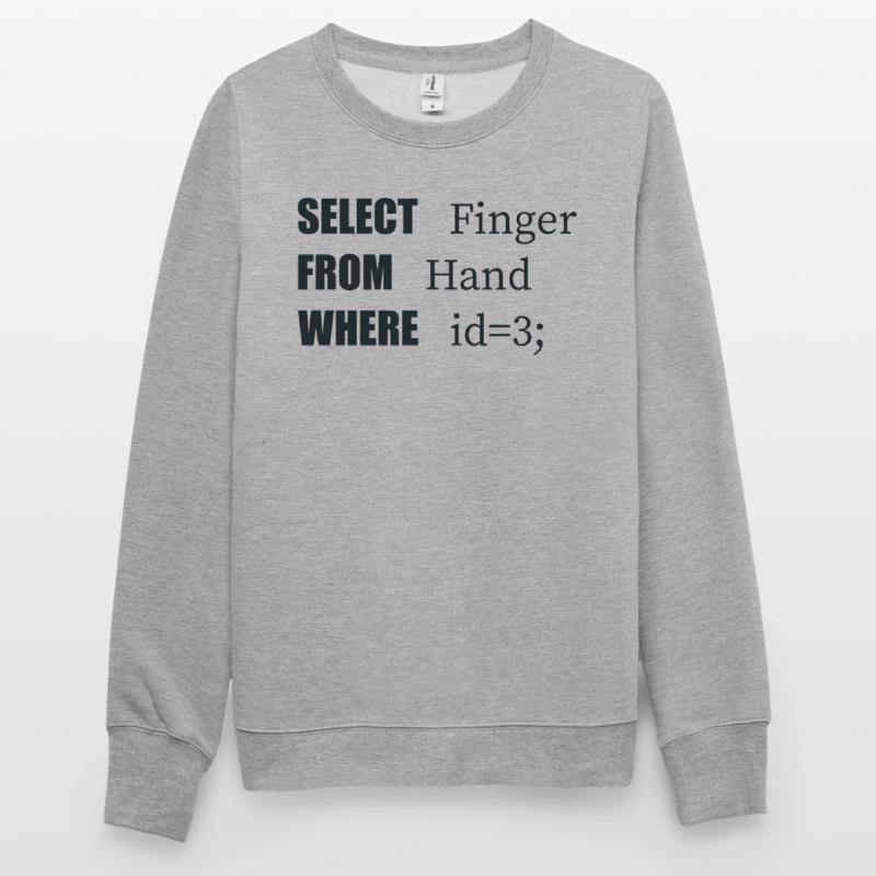 Hand Select Finger, Funny code. Coders Language Unisex Sweatshirt