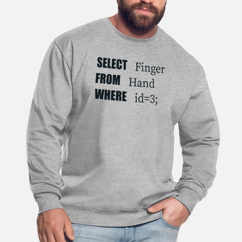 Doigt de sélection à la main, code amusant. Langage des codeurs Sweat-shirt Unisexe