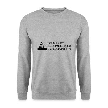 My heart belongs to a locksmith design - Unisex Sweatshirt - salt & pepper - Front - Alina (178cm) & Michal (187cm)