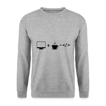 Conception de cybersécurité pour la sécurité informatique et les pirates informatiques - Sweat-shirt Unisexe - gris chiné - Devant - Alina (178cm) & Michal (187cm)