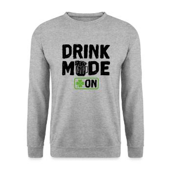 Drink Mode On - Unisex Sweatshirt - salt & pepper - Front - Alina (178cm) & Michal (187cm)