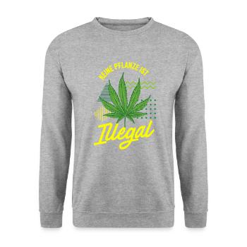 Keine Pflanze ist Illegal - Unisex Pullover - Weißgrau meliert - Vorne - Alina (178cm) & Michal (187cm)