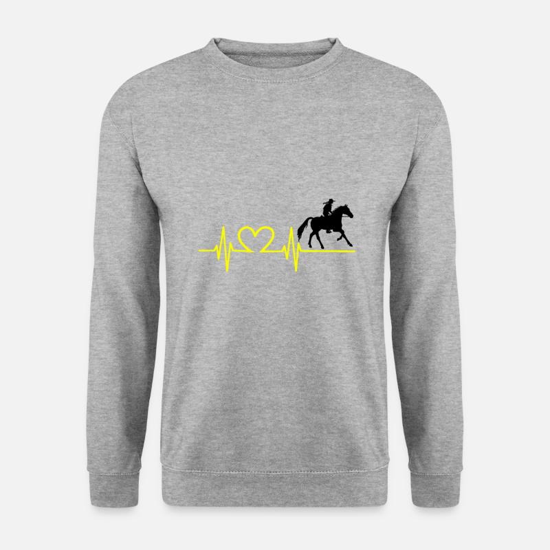 Pferde EKG Pferde Liebe - Unisex Pullover - Weißgrau meliert