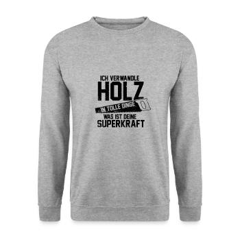 Tischler Meister Schreiner Holz Handwerk - Unisex Pullover - Weißgrau meliert - Vorne - Alina (178cm) & Michal (187cm)