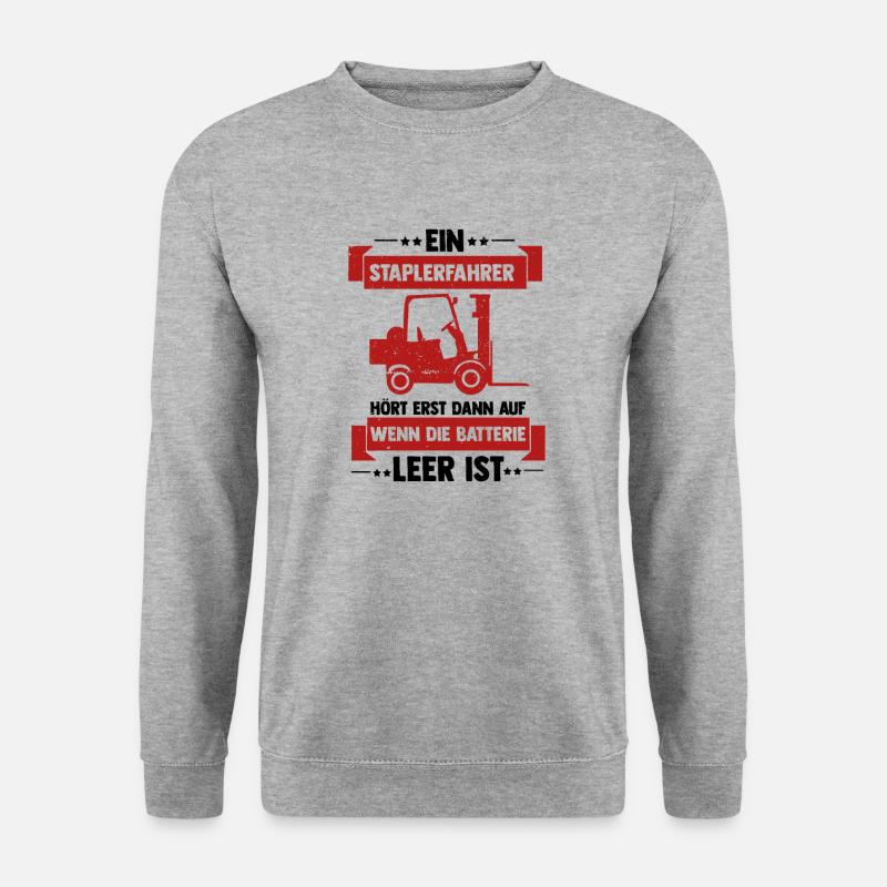 Staplerfahrer - Unisex Pullover - Weißgrau meliert