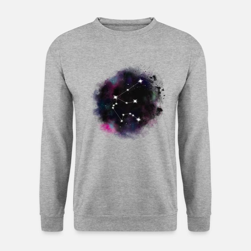 Wassermann/ Aquarius Sternzeichen im Universum - Unisex Pullover - Weißgrau meliert