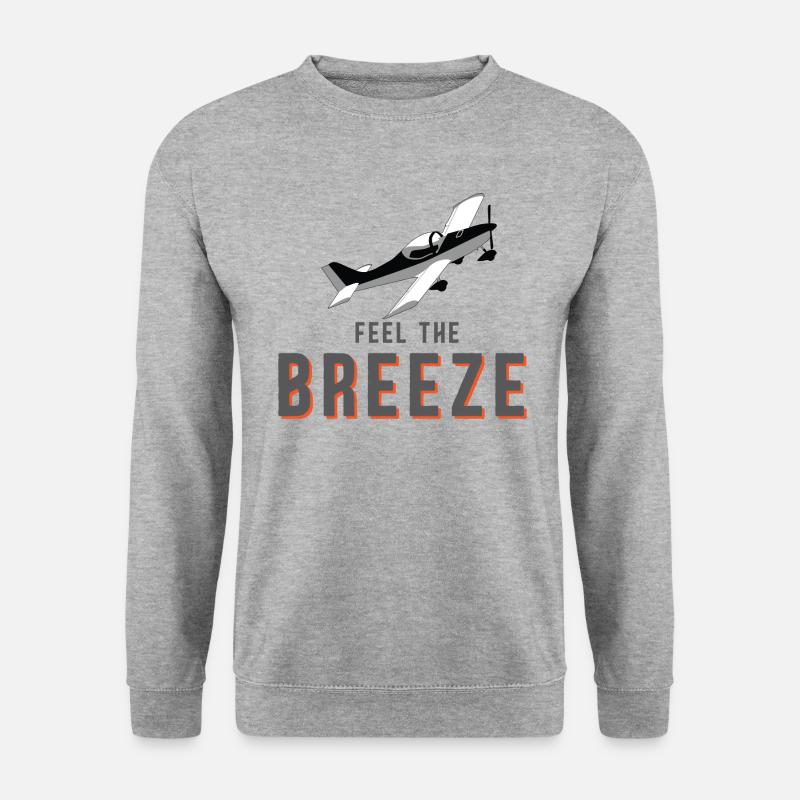 Ultraleichtflieger Pilot „Feel the Breeze“ - Unisex Pullover - Weißgrau meliert