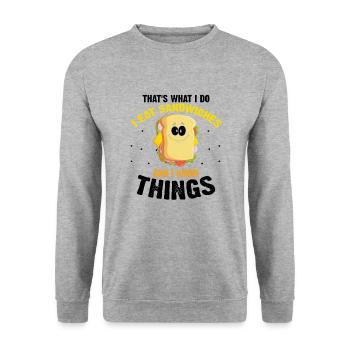 Sandwich Love and Scientist Cheese Food - Unisex Sweatshirt - salt & pepper - Front - Alina (178cm) & Michal (187cm)