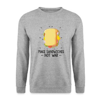 Sandwich Macher Grillen Papa BBQ Sandwich - Unisex Pullover - Weißgrau meliert - Vorne - Alina (178cm) & Michal (187cm)