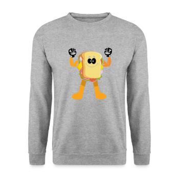 Sandwich Bodybuilding Fitness Gym Gift - Unisex Sweatshirt - salt & pepper - Front - Alina (178cm) & Michal (187cm)