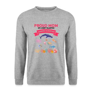 Fière Maman Biologiste Marine Biologie Marine Mer - Sweat-shirt Unisexe - gris chiné - Devant - Alina (178cm) & Michal (187cm)