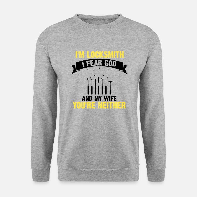 Lockpicking Experte Aufsperrdienst Schloss Papa - Unisex Pullover - Weißgrau meliert