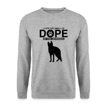 Design Deutscher Schäferhund Polizei Design - Unisex Pullover - Weißgrau meliert - Vorne - Alina (178cm) & Michal (187cm)